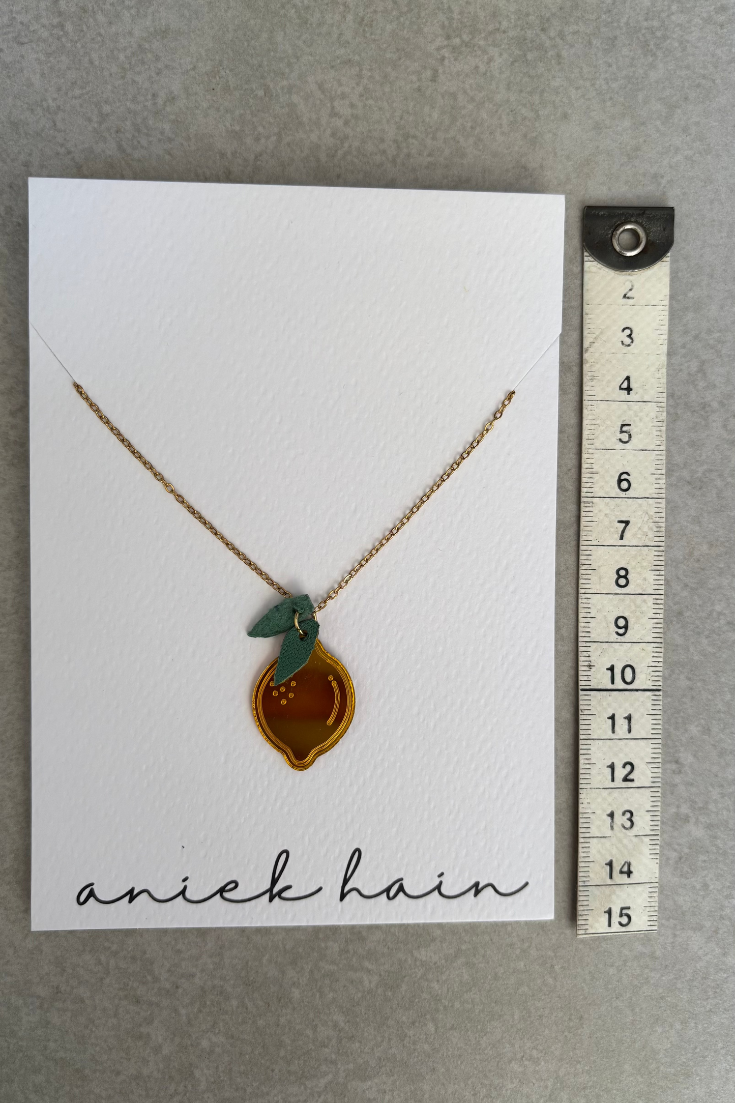 Zitronen Kette für Dich Spiegel Acrylglas Gold
