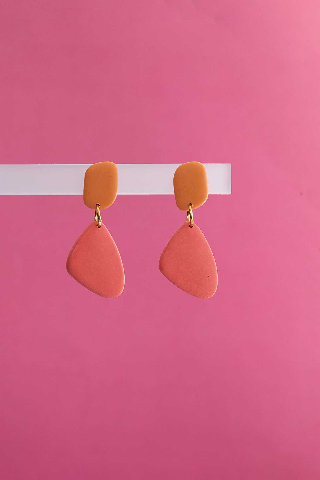 Hänger Orange-Coralle Polymerton Ohrringe