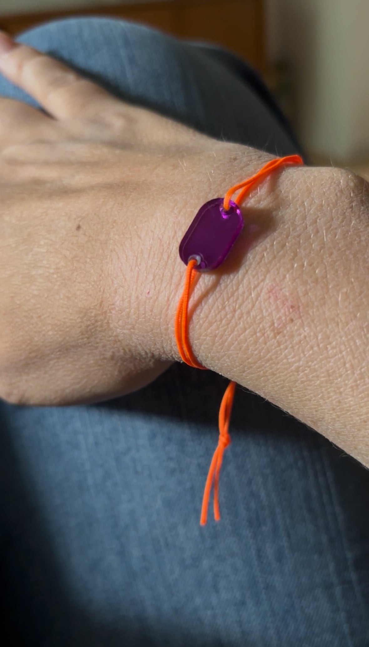 Oval Spiegel Armband Lila 