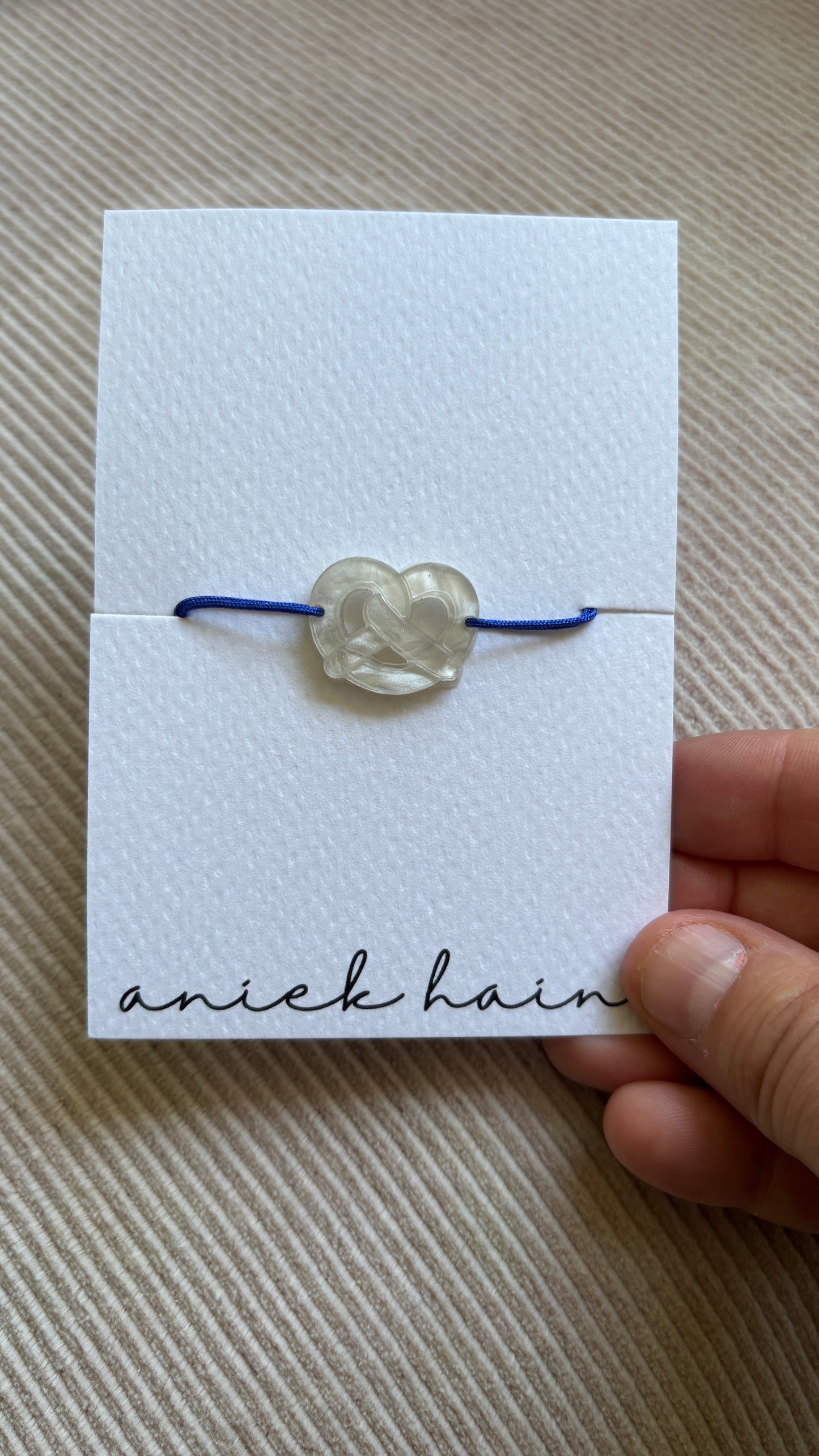 Brezn Armband perlmuttfarben/blau Nylon