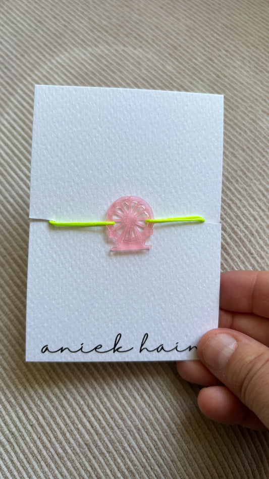 Karussell-Armband Rosa/Neon Gelb Nylon
