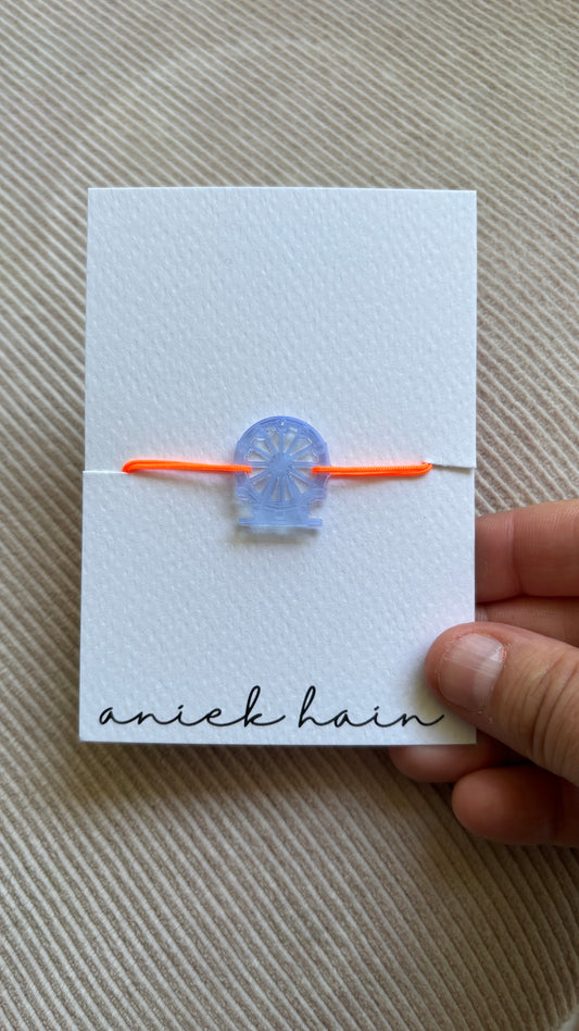 Karussell-Armband Blau/ Neon Orange Nylon