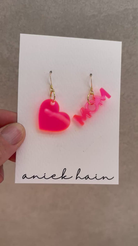 Mom-Herz Neon Pink