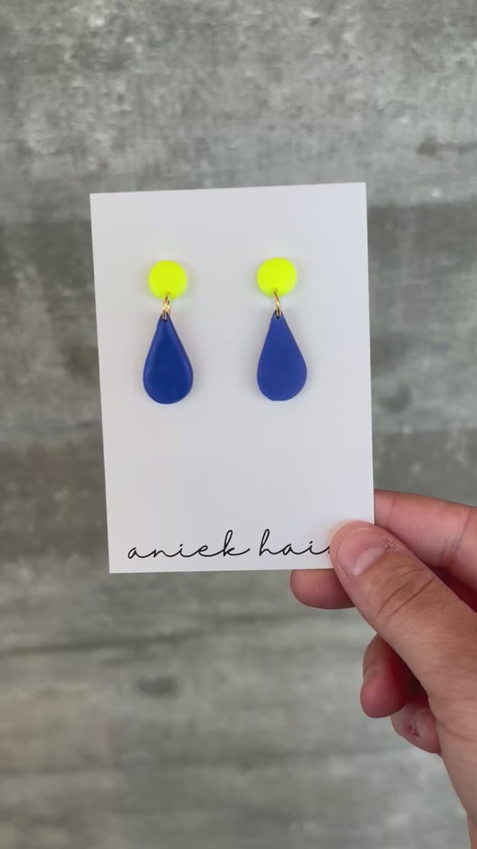 Tropfen Neon gelb-blau