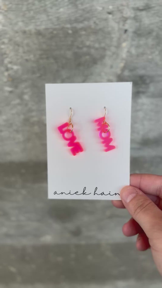 Love Mom Neon Pink