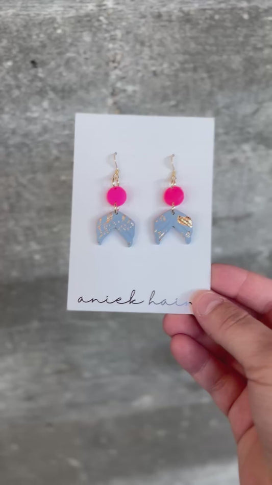 Flosse Hellblau- Neonpink